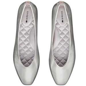 Birdies Silver Flats: The Crane - Silver Leather - 9